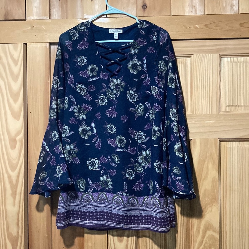 Purple floral tunic